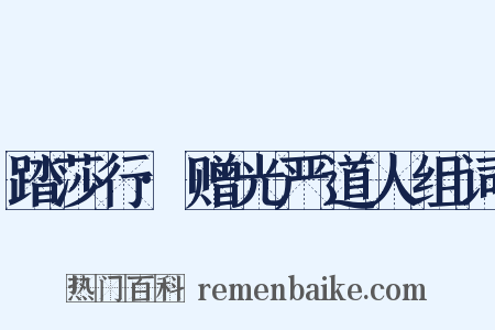 踏莎行·赠光严道人组词是什么意思的图片